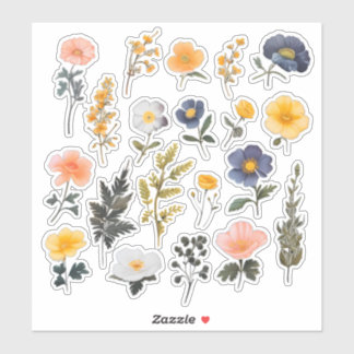 Pegatina Estacionamiento de cuadernillo de flores de color