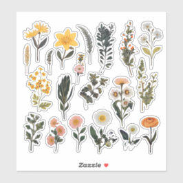 Pegatina Estacionamiento de cuadernillo de flores de color 