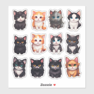 Pegatina Estacionamiento de cuadernillo para gatos de color