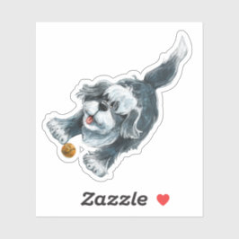 Pegatina Estacionamiento de perro de oveja agobiante