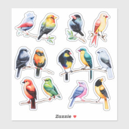 Pegatina Estacionamiento de Watercolor Bird Scrapbook