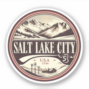 Pegatina Estaciones de esquí de Salt Lake City regalos de e