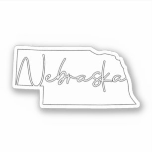 Pegatina Estado blanco sólido de Nebraska