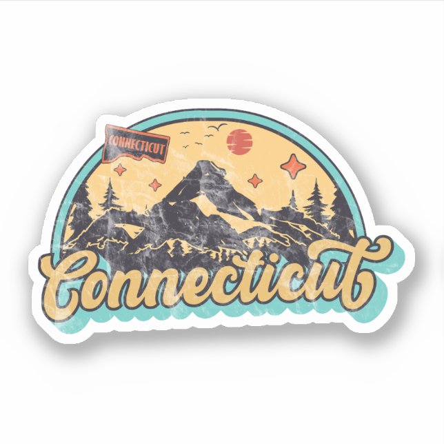 Pegatina Estado de Connecticut (Anverso)