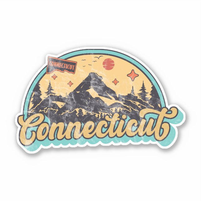 Pegatina Estado de Connecticut (Anverso)