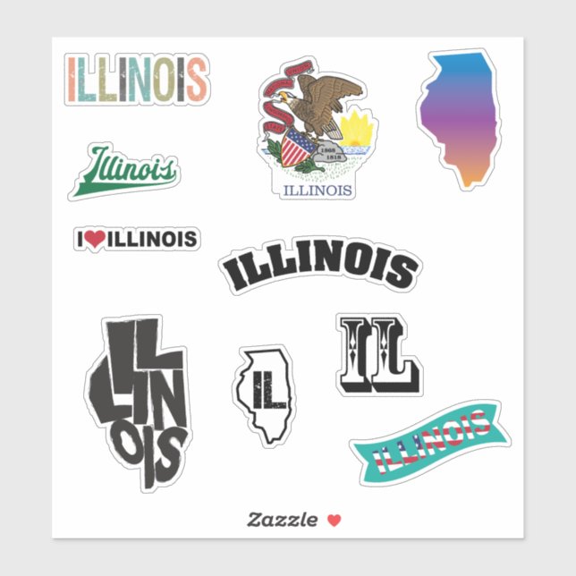 Pegatina Estado de Illinois (Hoja)