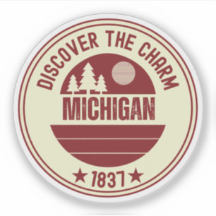 Pegatina Estado de los Grandes Lagos - Aventura en Michigan