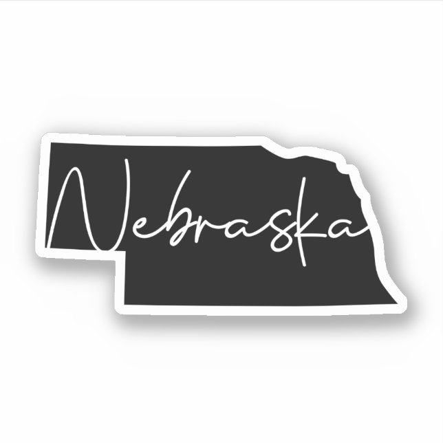 Pegatina Estado de Nebraska negro sólido (Anverso)
