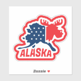 Pegatina Estado de Retro Alaska