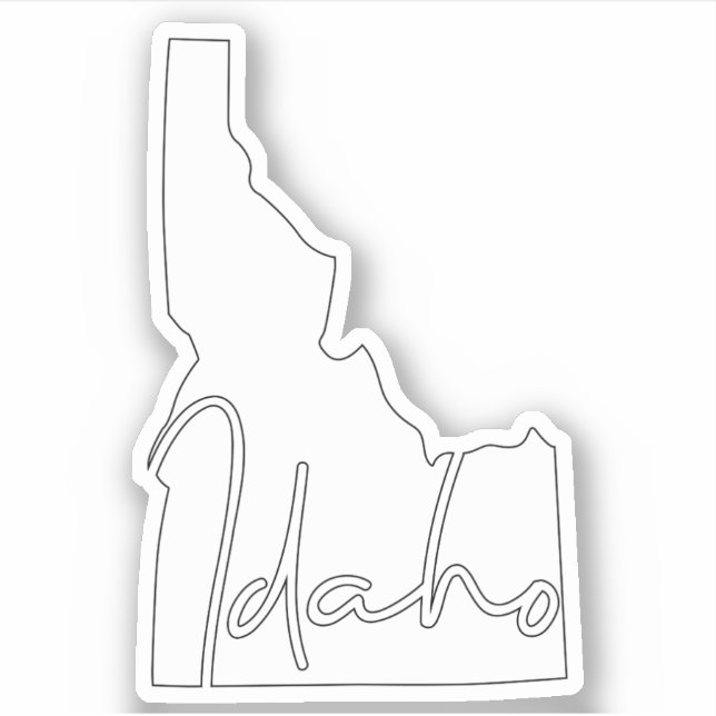 Pegatina Estado sólido de Idaho blanco (Anverso)