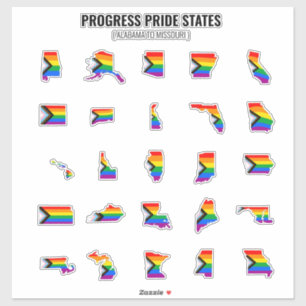 Pegatina Estados del Orgullo del Progreso (A-M)
