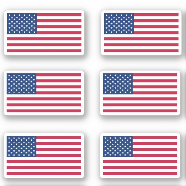 Pegatina Estados Unidos América Bandera Estrellas y Bandas  (Anverso)