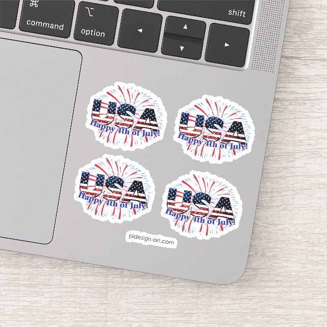 Pegatina Estados Unidos: fuegos artificiales purpurinas de  (Detalle)