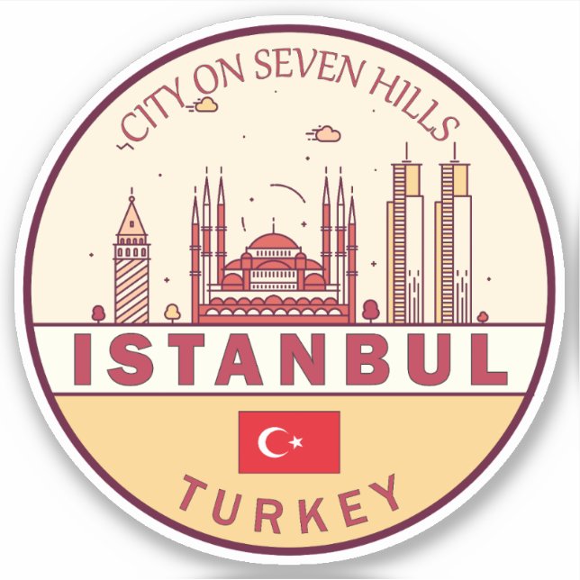 Pegatina Estambul Turquía: Emblema de la línea aérea (Anverso)