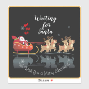Pegatina ¡Estamos esperando a Santa Ho! ¡Ho! ¡Ho! Vacacione