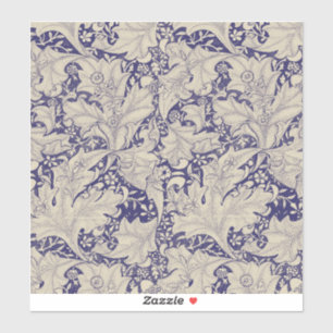 Pegatina Estampado de Alhelí de William Morris Azul Antiguo