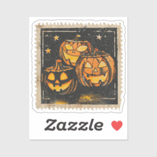 Pegatina Estampilla del Retro Halloween Post en temporada d