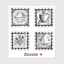 Pegatina Estampillas de correo antiguas