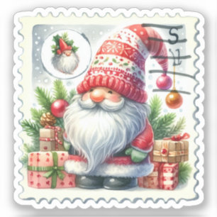 Pegatina Estampillas de rehenes de Gnomes de Navidad