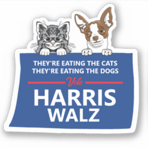 Pegatina Están comiendo a los mascotas - Vote Harris Walz