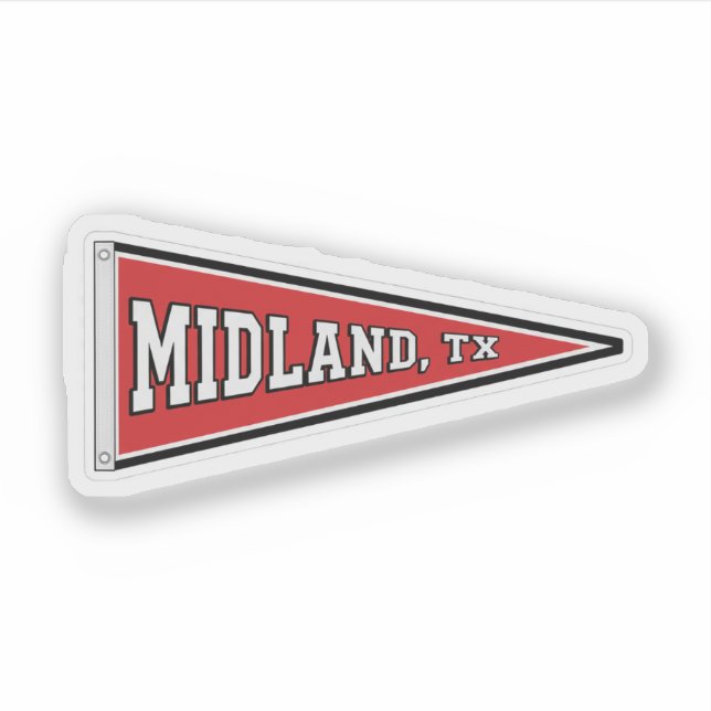 Pegatina Estandarte de Midland, Texas (Anverso)
