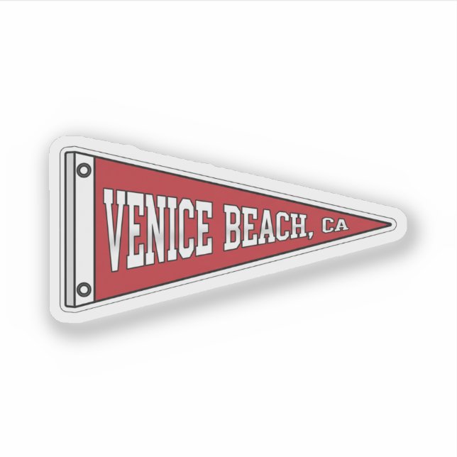 Pegatina Estandarte de Venice Beach, CA (Anverso)