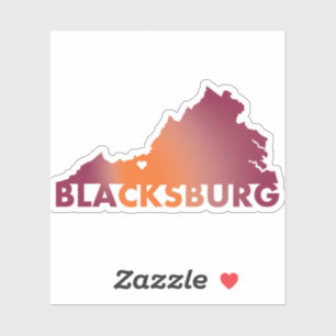 Pegatina estatal de Hokie en Blacksburg Va