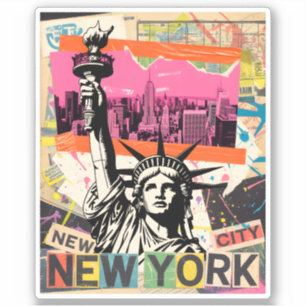 Pegatina Estatua de la Libertad de la ciudad de Nueva York