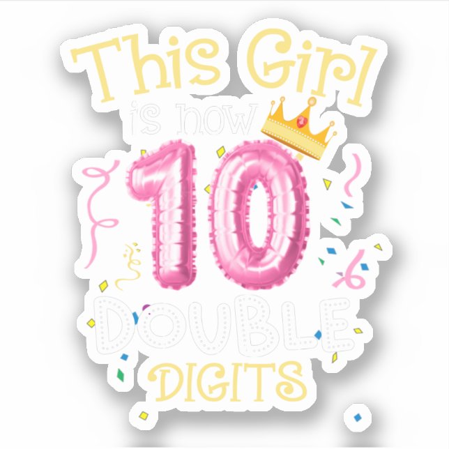 Pegatina Este Chica Es Ahora 10 Dígitos Dobles Chica De Cum (Anverso)