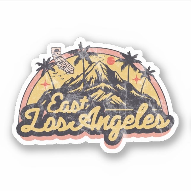Pegatina Este de Los Ángeles, California (Anverso)