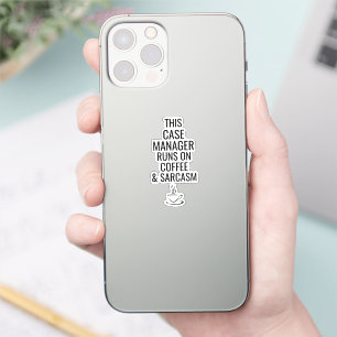 Pegatina Este Gerente De Fundas Funciona Con Café Y Sarcasm