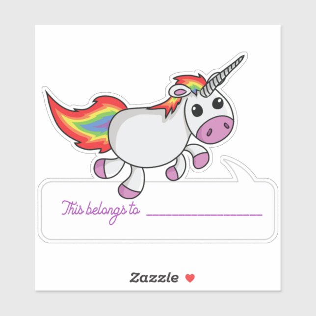 Pegatina Este Unicornio Pertenece a - De Vuelta a la Escuel (Hoja)