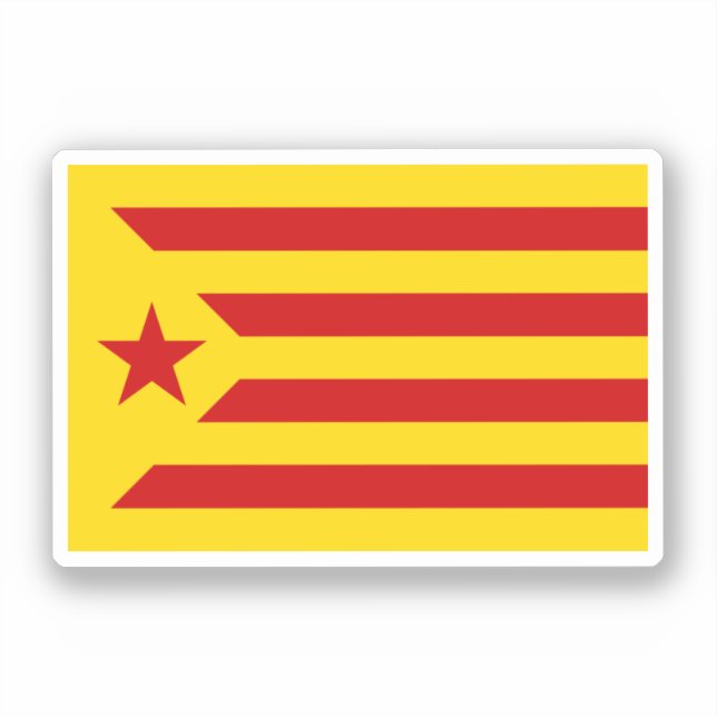 Pegatina Estelada (versión roja) (Anverso)