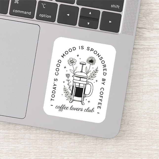 Pegatina Estética chica amante del café (Detalle)