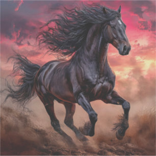 Pegatina Estética de caballo negro