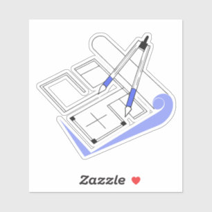 Pegatina Estética de planos arquitectónicos