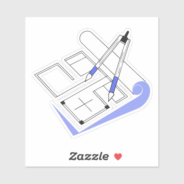 Pegatina Estética de planos arquitectónicos (Hoja)