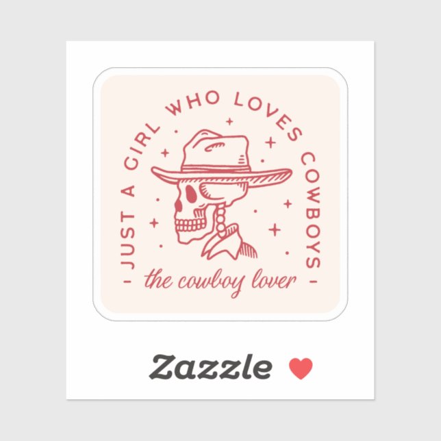 Pegatina Estética de vaqueros enamorados de vaquera (Hoja)