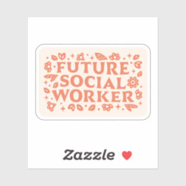 Pegatina Estética del futuro chica de trabajadores sociales