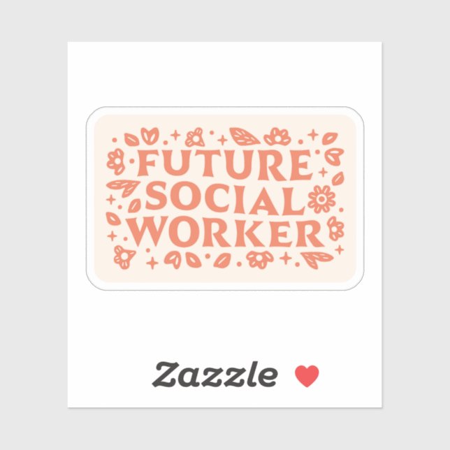 Pegatina Estética del futuro chica de trabajadores sociales (Hoja)
