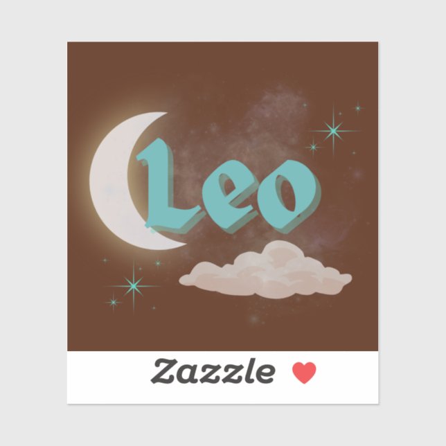 Pegatina Estética estética onírica Leo Celestial Dreamy Moo (Hoja)