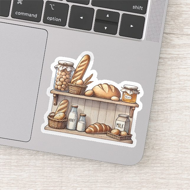Pegatina Estética rústica de la funda de pan (Detalle)
