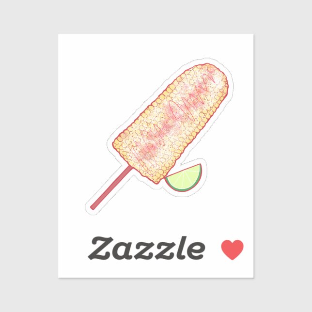 Pegatina Estilo callejero mexicano Elote Corn On The Cob (Hoja)