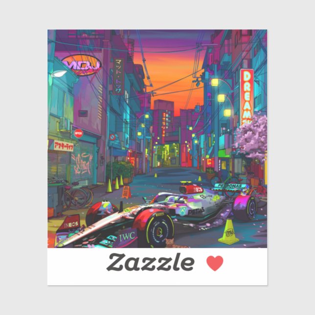 Pegatina estilo de animación de Carreras-1 (Hoja)