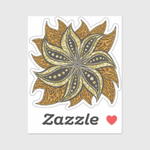 Pegatina Estilo de Batik Floral Resumen Africano
