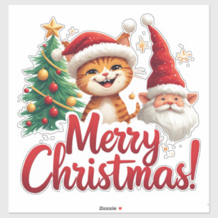 Pegatina Estilo de Gato Alegre de Navidad para Accesorios d