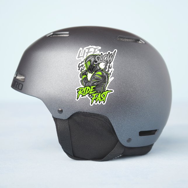 PEGATINA ESTILO DE VIDA RÁPIDO RÍO LENTO (Lado del casco)