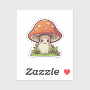 Pegatina Estilo kawaii lindo, recolección de hongos