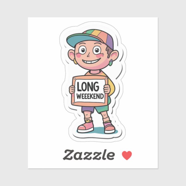 Pegatina Estilo meme de fin de semana largo (Hoja)