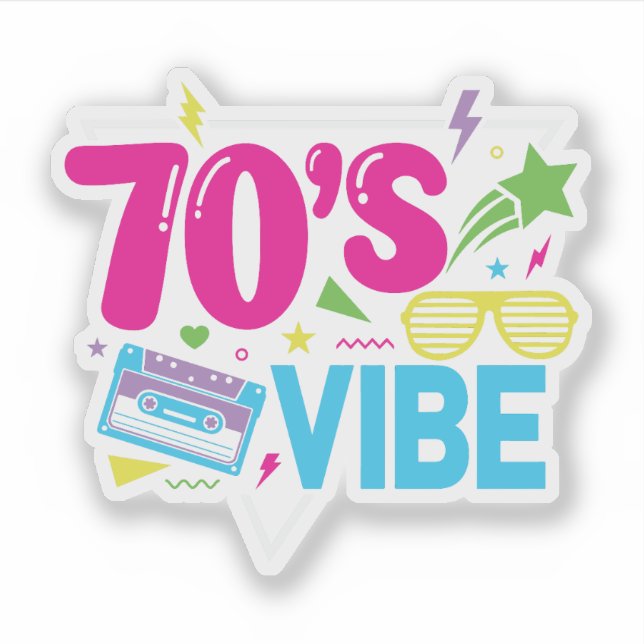 Pegatina Estilo Neon Retro Vibra 70’s (Anverso)